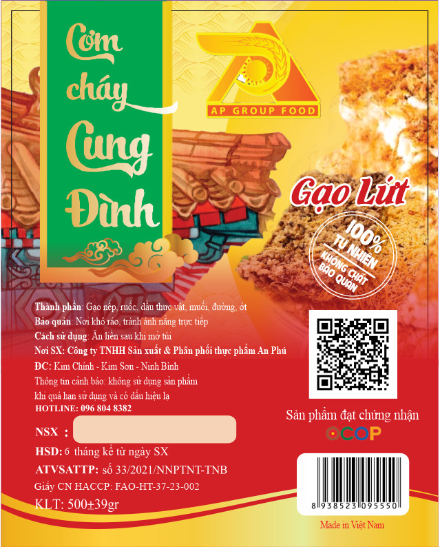 cơm cháy gạo lứt cung đình 500gr